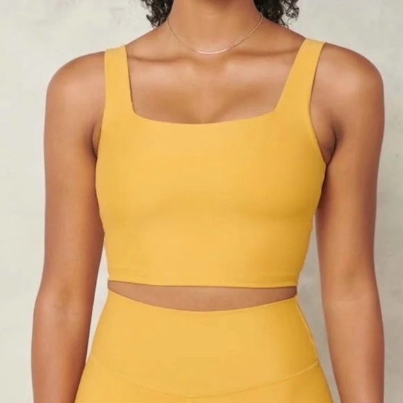 Abercrombie & Fitch Tops - Abercrombie & Fitch YPB Sculptlux Square Neck Tank Crop Top in yellow